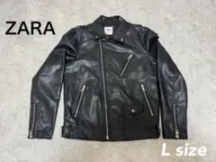 ZARA ザラ　ライダースジャケット　フェイクレザー　Lサイズ　美品　即発送