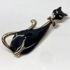 022401 エナメル　七宝焼　猫　可愛い　ブローチ　帯留