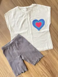 ZARA ハート刺繍 Tシャツとパンツセット 110cm