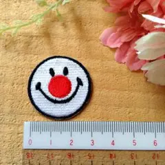 刺繍アイロンワッペン 1枚 にこちゃん スマイル スマイリー 日本国旗 残り4枚