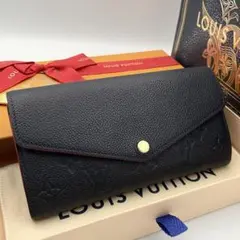 極美品】ルイヴィトン アンプラント モノグラム サラ 長財布 ネイビー
