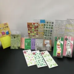 (22-186)花柄・クローバー・デコレーションシールセット