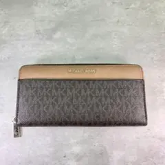 【美品】マイケルコース 長財布 ラウンドファスナー シグネチャー PVC