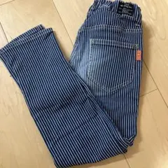 ほぼ未使用　ブリーズ　ストライプ　デザイン ネイビーパンツ　130