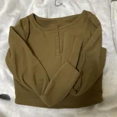 ブラウン ボタン付き長袖あったか♡