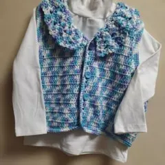 手工編織荷葉邊開襟毛衣