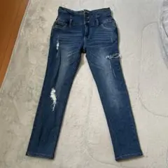 ダメージ加工ダークブルースキニーデニム INGNI