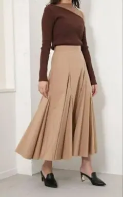 rienda ベージュ フレアスカート サイズS