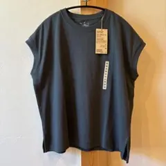 無印良品　引き揃え天竺編みフレンチスリーブＴシャツ M スモーキーブルーのサムネイル