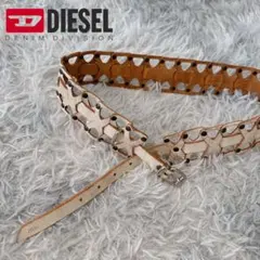 DIESEL ディーゼル 高級 デザイン スタッズ ユーズド 加工 本革ベルト