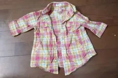 BRANSHES 長袖シャツ 100cm 赤・黄色 チェック