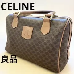 【良品】 セリーヌ マカダム柄 ボストンバッグ 金具 トリオンフ レザー
