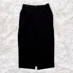 GU ジーユー　カットソースリットナローミディスカート　黒　M タイトスカート