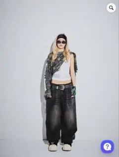 9090 King Logo Buggy Denim Pants