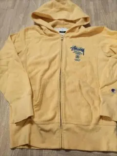 ステューシー stussy パーカー 150 チャンピオンコラボ 黄 イエロー