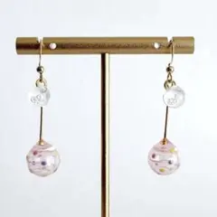 【ラメカラー】ヨーヨー(水風船)ピアス/イヤリング*＊告白オレンジピンク＊*のサムネイル