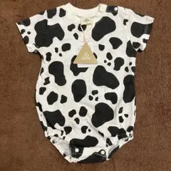 アニマル柄 牛柄 ロンパース 半袖 80cm