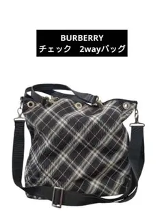 バーバリー ブルーレーベル トートバッグ リバーシブル チェック ホースロゴ
