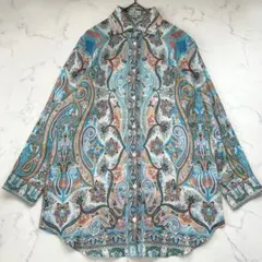 ETRO（エトロ）ペイズリー柄 長袖 リネンシャツ イタリア製 春夏 46 ETRO（エトロ）ペイズリー柄 長袖 リネンシャツ イタリア製 春夏 46