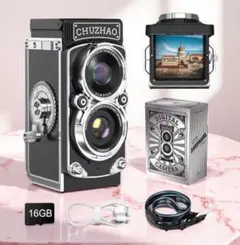 CHUZHAO 二眼レフ風 デジタルカメラ 本体 トイカメラ ミニレトロカメラ