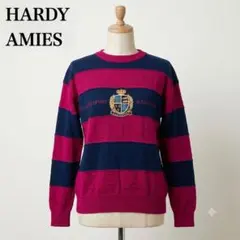 ハーディエイミス スポーツ ニット L セーター 日本製 ロゴ 刺繍 90sのサムネイル