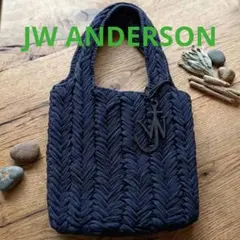 JW ANDERSON 手編み ショルダーバッグ トートバッグ NAVYのサムネイル