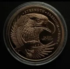 【希少・入手困難】1オンス 純銅ラウンド イーグル　星条旗　アメリカンイーグル