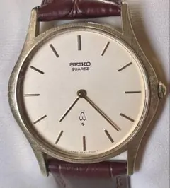 希少　SEIKO クォーツ 腕時計 シルバー/ベージュ レザービンテージ