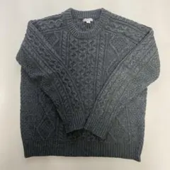 MERONA グレー ケーブルニットセーター M