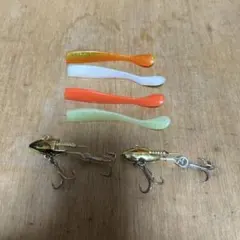値下げ！ジグヘッド2個とワーム4本のセットのサムネイル