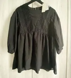 DRESKIP 刺繍デザイン 七分袖ブラウス