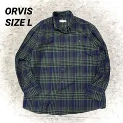 ORVIS オービス チェックシャツ 長袖 BDシャツ コットン L 緑 紺