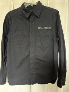 【SKULL WORKS】ブラックワークシャツ Mサイズのサムネイル