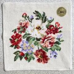 FEILER　フェイラー　タオルハンカチ　花柄　アイボリー系　約25cmのサムネイル