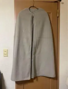 ノーカラーコート　ロングコート　袖なし　ベージュ