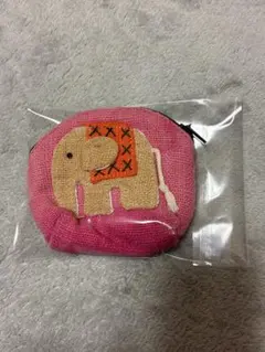 【新品】タイ ミニポーチ 財布 ゾウ 刺繍 ハンドメイド アジアン お土産 雑貨