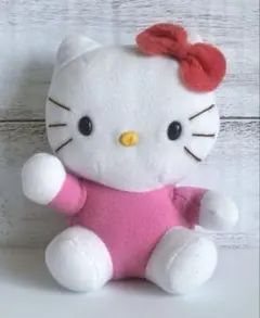 レア ☆ レトロ ハローキティ ぬいぐるみ ピンク 当時品