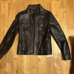 archiveグランジレザージャケット ライダース短丈 ブラック M~L