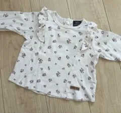 petit main オーガニックコットン フラワートレーナー　ロンT