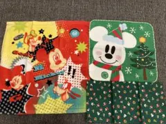 ディズニータオルハンカチ2枚とサンタさんのハンカチのセット