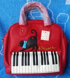 SWIMMER　ハンドバッグ　ショルダーバッグ　猫　ピアノ