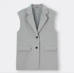 GU ノースリーブ　テーラードジャケット　ベスト　オーバーサイズ　グレー