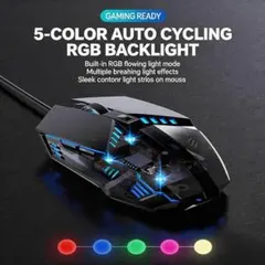 【静音タイプ＊新品】ゲーミングマウス☆光学有線マウス★RGBイルミネーション＊のサムネイル