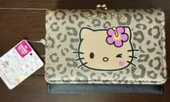 日焼けキティ　レオパード　三つ折り財布