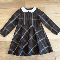 チェック柄襟つきワンピース　120サイズ