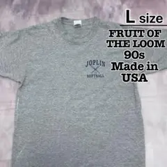 USA製　90s　フルーツオブザルーム　Tシャツ　L　グレー　シングルステッチ