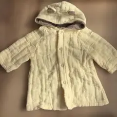 MIKI HOUSE フード付きアウター クリーム色