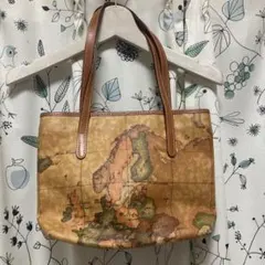 プリマクラッセ　地図柄ショルダーバッグ 中型