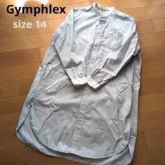 美品 ジムフレックス 1,8万円 バンドカラーシャツ ブラウス Gymphlex 