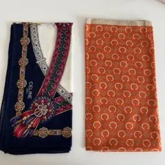 【2枚セット】CELINEハンカチ シルク・コットン